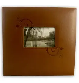 PIONEER PIONEER BRUN FLORAL GAUFRÉ LEATHERETTE 12x12 ALBUM AVEC CADRE