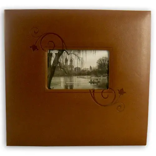 PIONEER PIONEER BROWN FLORAL EMBOSSED LEATHERETTE 12x12 ALBUM WITH FRAME