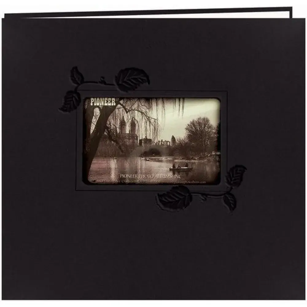 PIONEER PIONEER BLACK IVY EMBOSSED LEATHERETTE 12x12 ALBUM WITH FRAME
