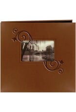 PIONEER PIONEER BRUN FLORAL GAUFRÉ LEATHERETTE 12x12 ALBUM AVEC CADRE