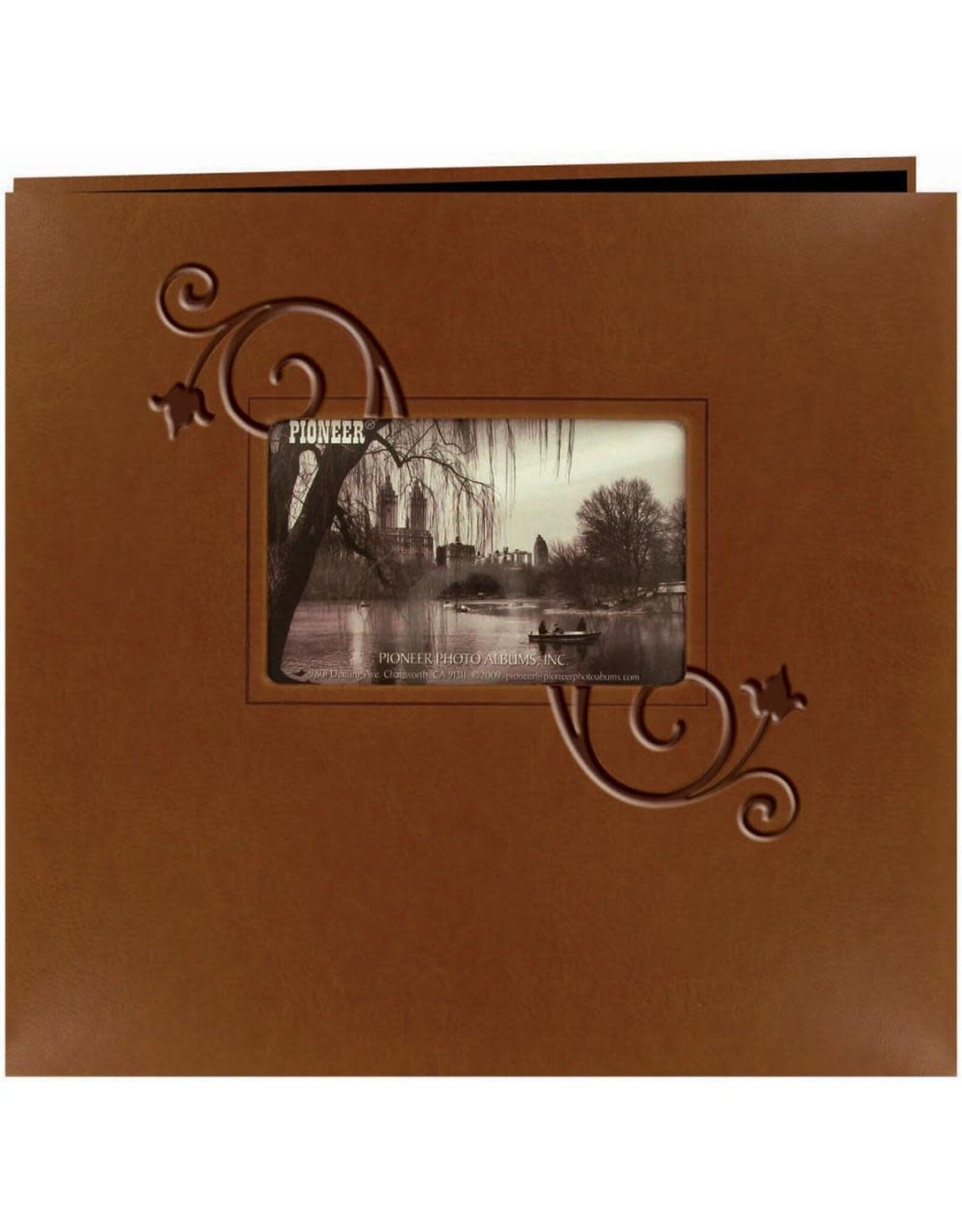 PIONEER PIONEER BRUN FLORAL GAUFRÉ LEATHERETTE 12x12 ALBUM AVEC CADRE