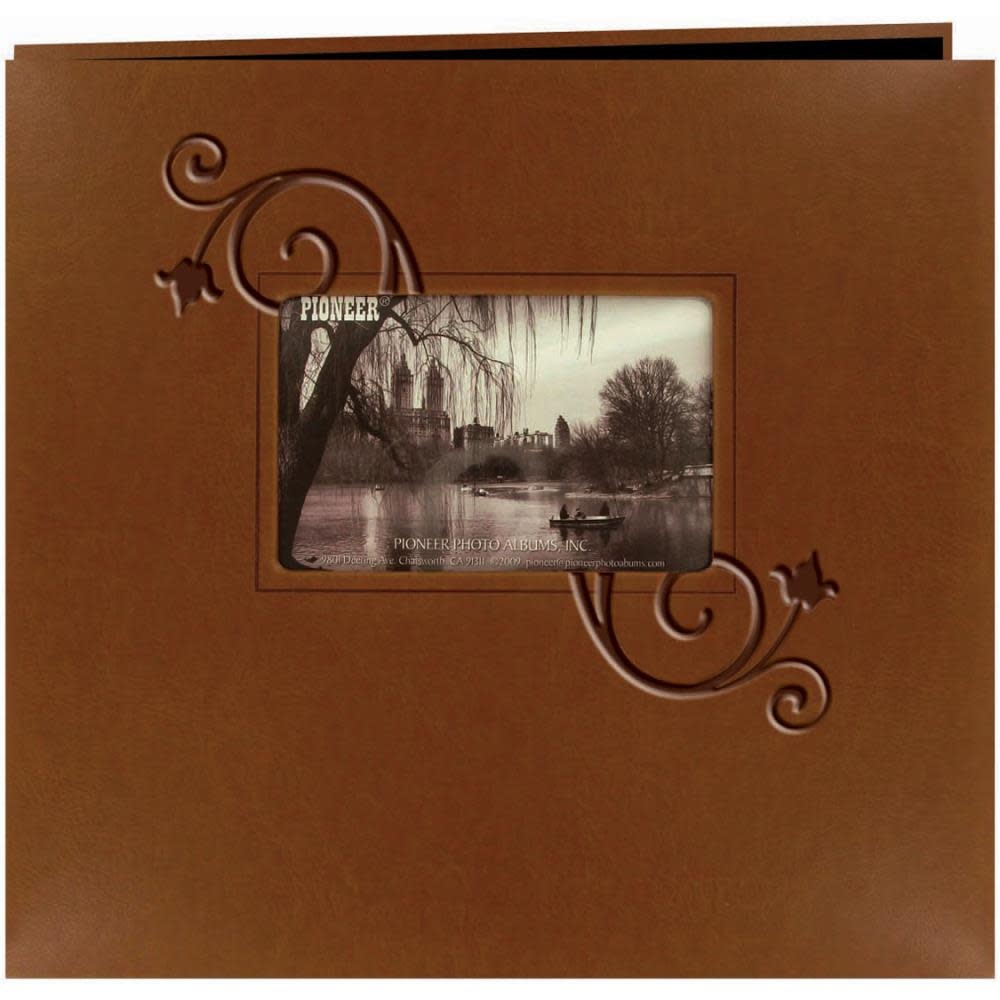 PIONEER PIONEER BROWN FLORAL EMBOSSED LEATHERETTE 12x12 ALBUM WITH FRAME