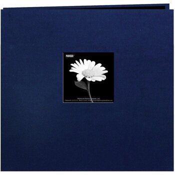PIONEER PIONEER BOOK CLOTH COVER REGAL NAVY 8x8 POST BOUND ALBUM WITH WINDOW