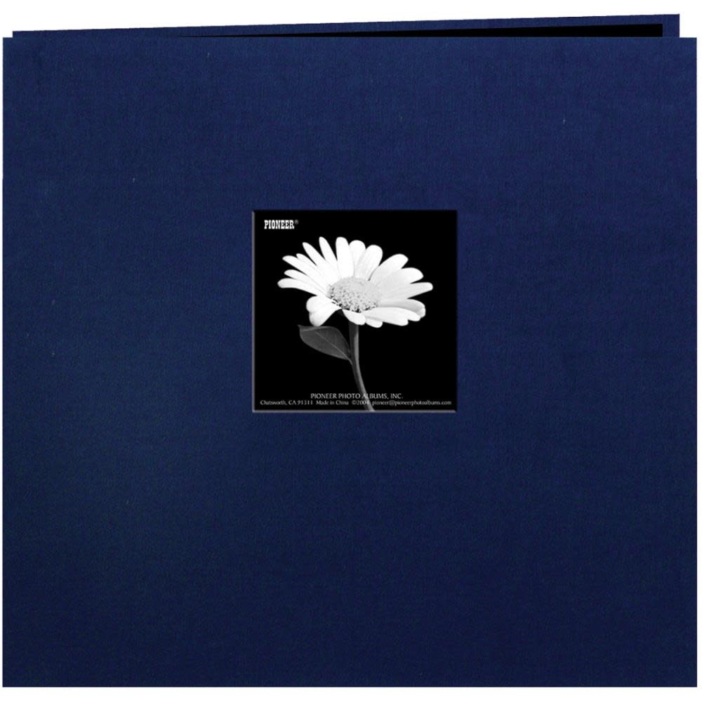 PIONEER PIONEER BOOK CLOTH COVER REGAL NAVY 8x8 POST BOUND ALBUM WITH WINDOW