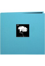 PIONEER PIONEER BOOK CLOTH COVER TURQUOISE BLUE 8x8 POST BOUND ALBUM WITH WINDOW