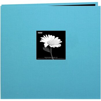 PIONEER PIONEER BOOK CLOTH COVER TURQUOISE BLUE 8x8 POST BOUND ALBUM WITH WINDOW