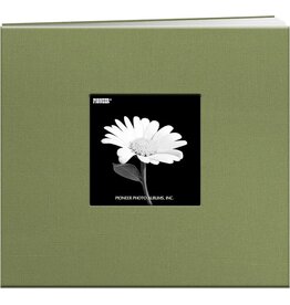 PIONEER PIONEER COUVERTURE EN TISSU VERT SAUGE 8x8 ALBUM RELIURE À VIS AVEC FENÊTRE