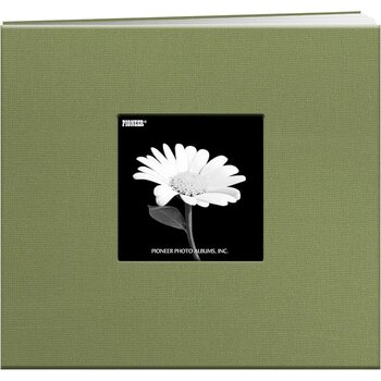 PIONEER PIONEER BOOK CLOTH COVER SAGE GREEN 8x8 POST BOUND ALBUM WITH WINDOW
