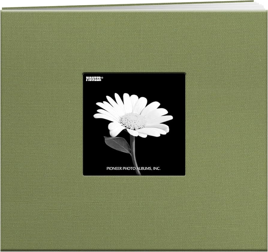 PIONEER PIONEER BOOK CLOTH COVER SAGE GREEN 8x8 POST BOUND ALBUM WITH WINDOW