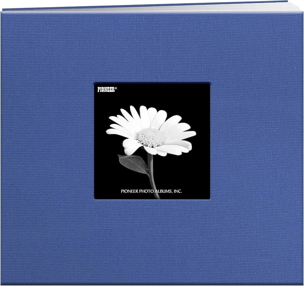 PIONEER PIONEER BOOK CLOTH COVER SKY BLUE 8x8 POST BOUND ALBUM WITH WINDOW