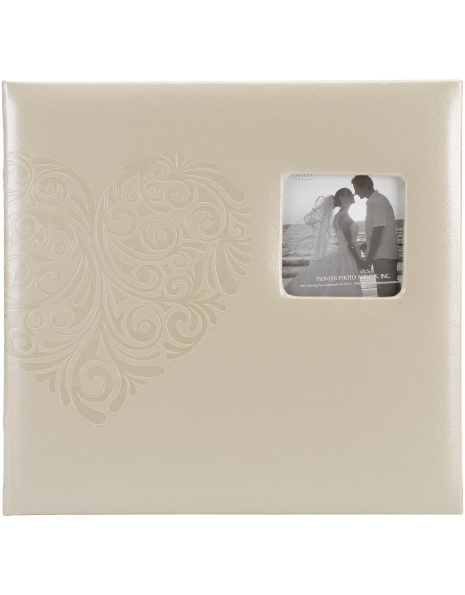 PIONEER PIONEER HEART EMBOSSED WEDDING 12x12 POST-BOUND ALBUM WITH WINDOW