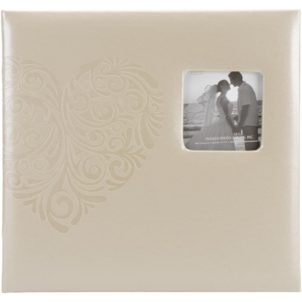 PIONEER PIONEER HEART EMBOSSED WEDDING 12x12 POST-BOUND ALBUM WITH WINDOW