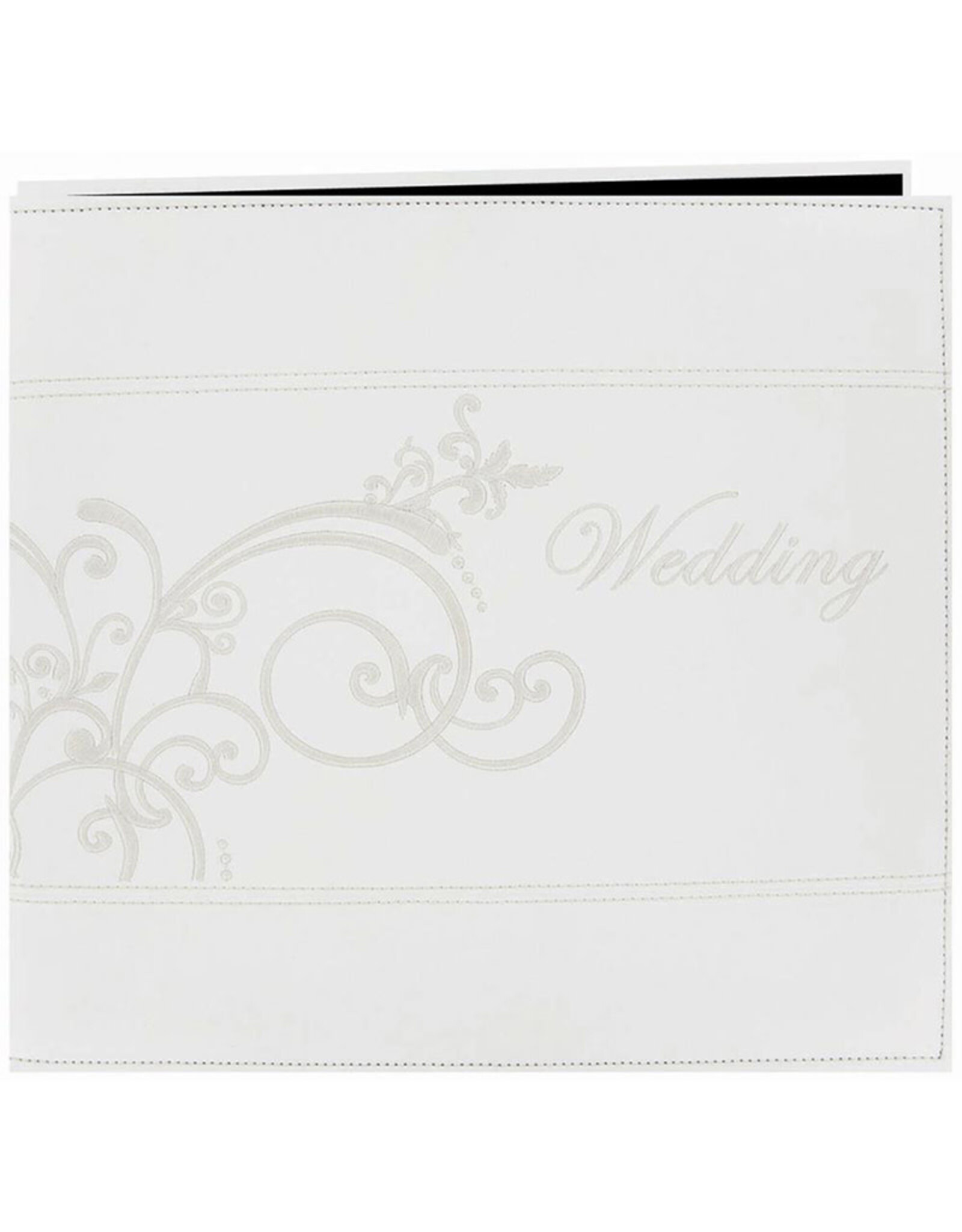 PIONEER PIONEER LEATHERETTE WHITE WEDDING STITCHED 12x12 POST BOUND ALBUM
