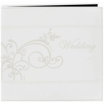 PIONEER PIONEER LEATHERETTE WHITE WEDDING STITCHED 12x12 POST BOUND ALBUM