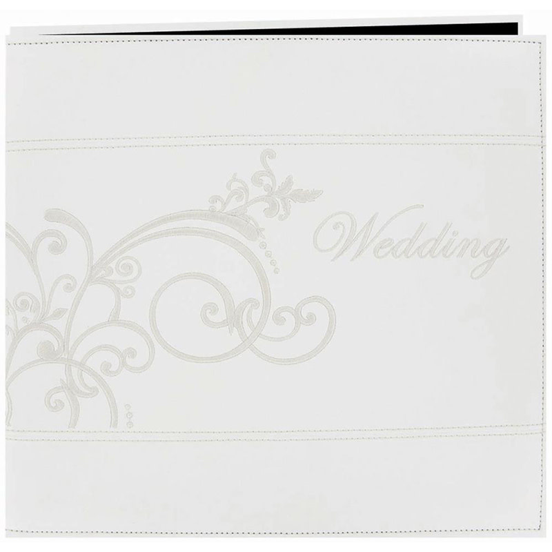 PIONEER PIONEER LEATHERETTE WHITE WEDDING STITCHED 12x12 POST BOUND ALBUM