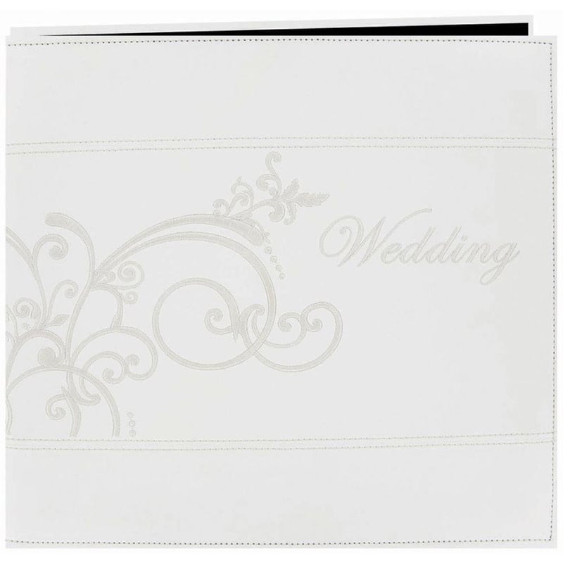 PIONEER PIONEER LEATHERETTE WHITE WEDDING STITCHED 12x12 POST BOUND ALBUM