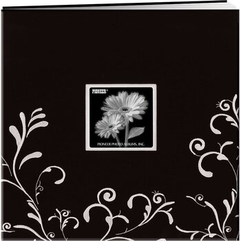 PIONEER PIONEER BLACK SCROLL EMBROIDERY FABRIC POST BOUND 12x12 ALBUM