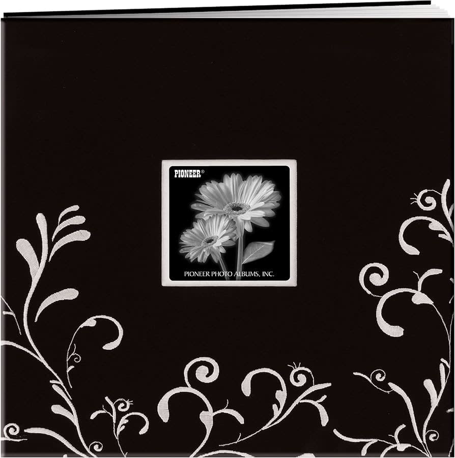 PIONEER PIONEER BLACK SCROLL EMBROIDERY FABRIC POST BOUND 12x12 ALBUM