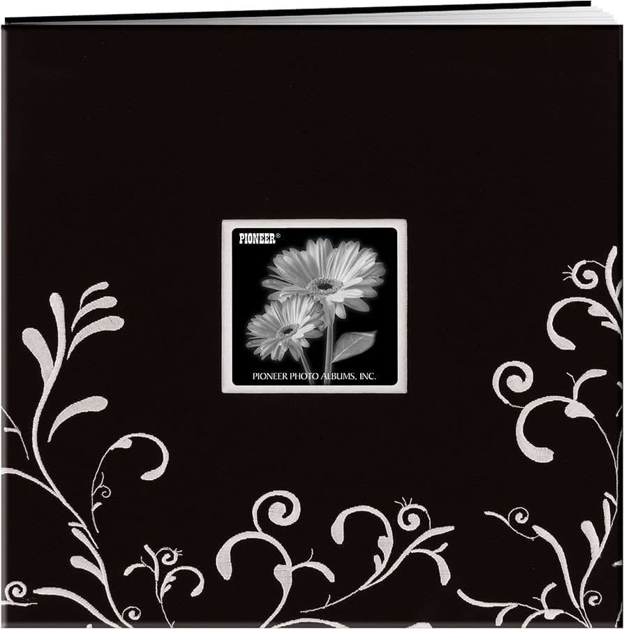 PIONEER PIONEER BLACK SCROLL EMBROIDERY FABRIC POST BOUND 12x12 ALBUM