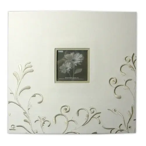 PIONEER PIONEER WHITE SCROLL EMBROIDERY FABRIC POST BOUND 12x12 ALBUM