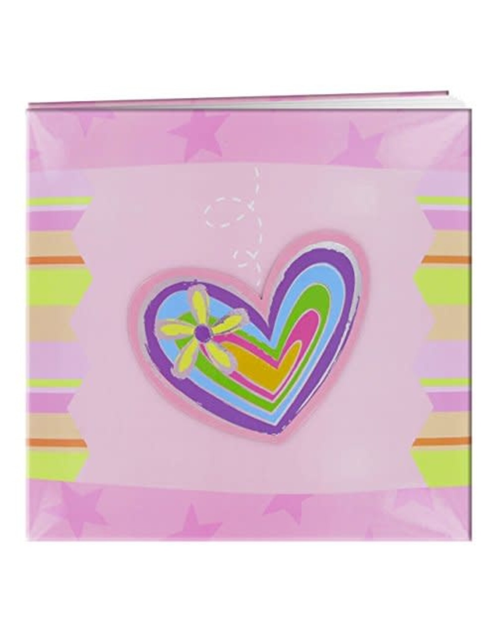PIONEER PIONEER 3D APPLIQUE COEUR RAYÉ BLANC POST BOUND 12x12 ALBUM