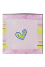 PIONEER PIONEER 3D APPLIQUE HEART WHITE STRIPED POST BOUND 12x12 ALBUM