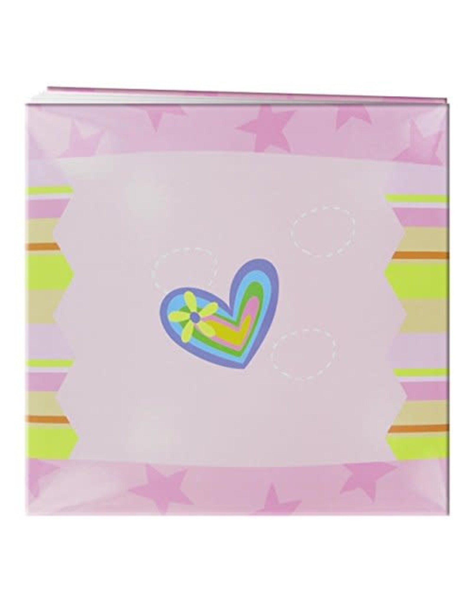 PIONEER PIONEER 3D APPLIQUE COEUR RAYÉ BLANC POST BOUND 12x12 ALBUM