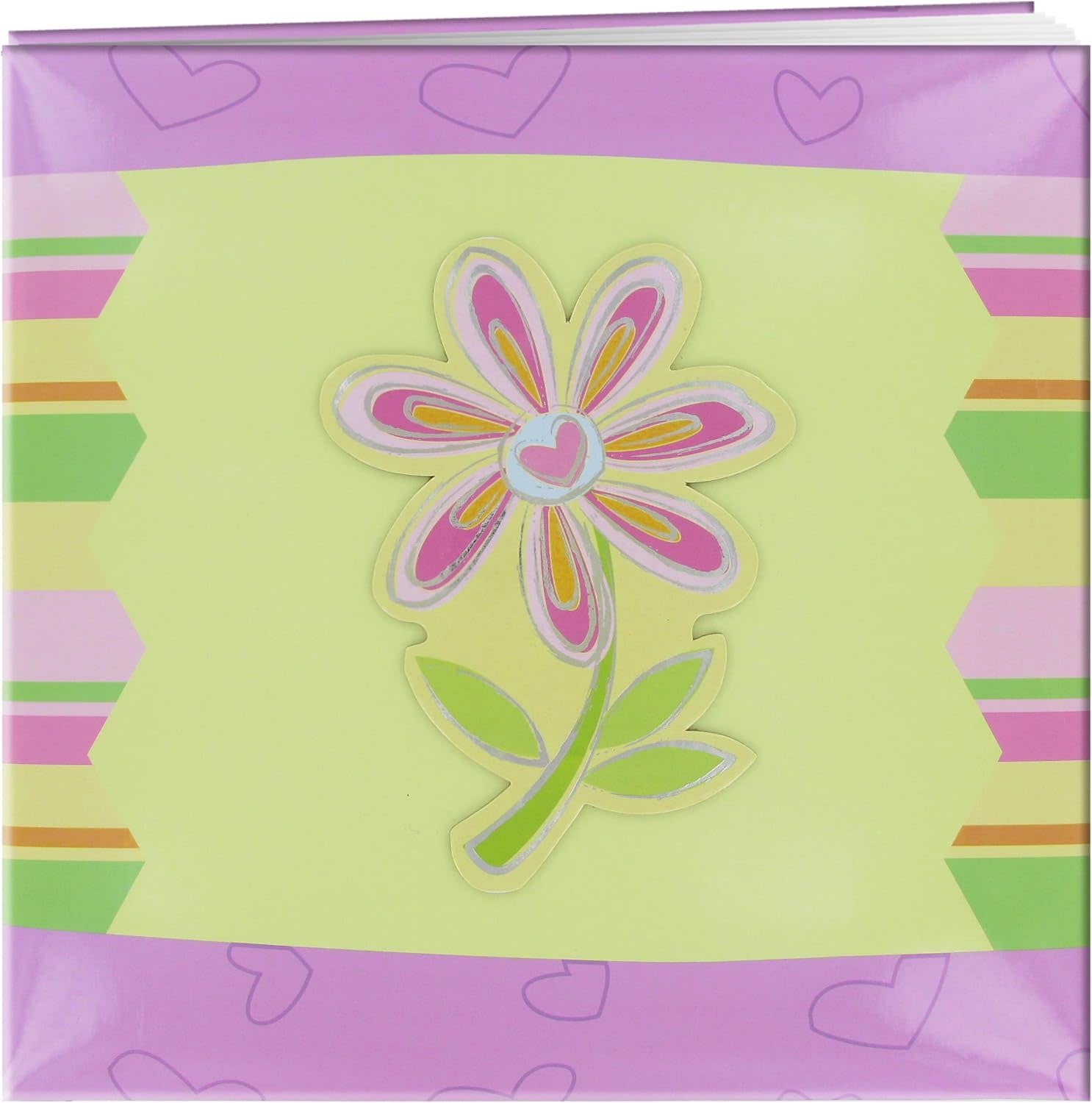 PIONEER PIONEER 3D APPLIQUE FLOWER STRIPED POST BOUND 12x12 ALBUM