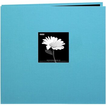 PIONEER PIONEER FABRIC MEMORY BOOK TURQUOISE BLUE POST-BOUND 12x12 ALBUM WITH WINDOW