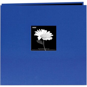PIONEER PIONEER FABRIC MEMORY BOOK COBALT BLUE POST-BOUND 12x12 ALBUM WITH WINDOW