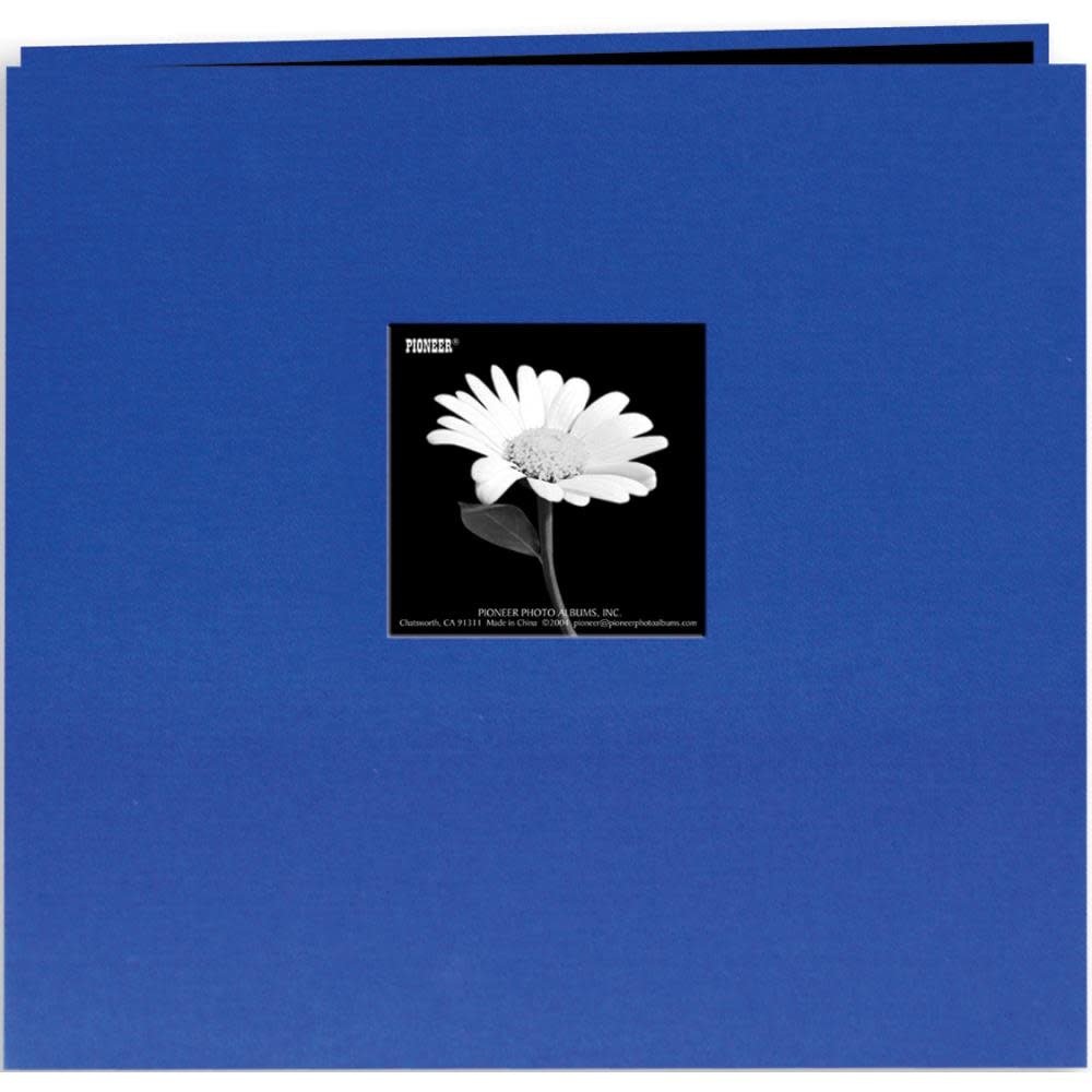 PIONEER PIONEER FABRIC MEMORY BOOK COBALT BLUE POST-BOUND 12x12 ALBUM WITH WINDOW