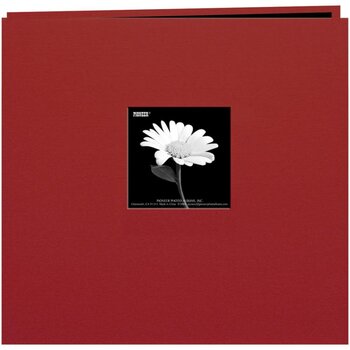 PIONEER PIONEER FABRIC MEMORY BOOK CHAMPION BURGUNDY POST-BOUND 12x12 ALBUM WITH WINDOW
