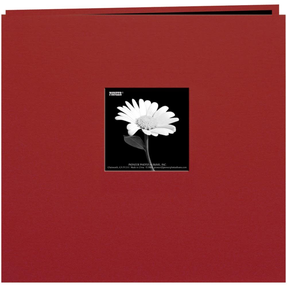 PIONEER PIONEER FABRIC MEMORY BOOK CHAMPION BURGUNDY POST-BOUND 12x12 ALBUM WITH WINDOW