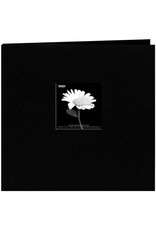 PIONEER PIONEER FABRIC MEMORY BOOK BLACK POST-BOUND 12x12 ALBUM WITH WINDOW