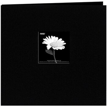 PIONEER PIONEER FABRIC MEMORY BOOK BLACK POST-BOUND 12x12 ALBUM WITH WINDOW