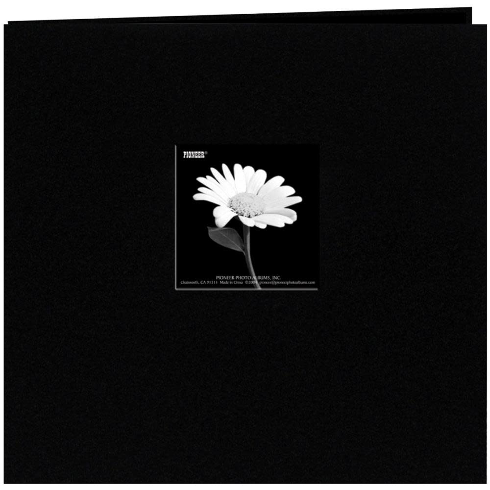 PIONEER PIONEER FABRIC MEMORY BOOK BLACK POST-BOUND 12x12 ALBUM WITH WINDOW