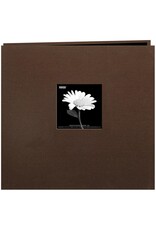 PIONEER PIONEER FABRIC MEMORY BOOK CHOCOLATE BROWN POST-BOUND 12x12 ALBUM WITH WINDOW