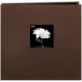PIONEER PIONEER FABRIC MEMORY BOOK CHOCOLATE BROWN POST-BOUND 12x12 ALBUM WITH WINDOW