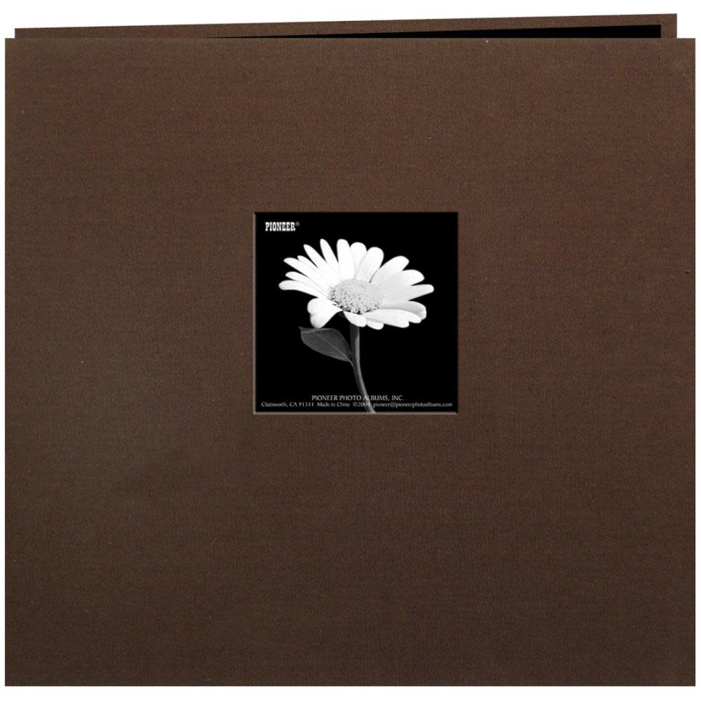 PIONEER PIONEER FABRIC MEMORY BOOK CHOCOLATE BROWN POST-BOUND 12x12 ALBUM WITH WINDOW