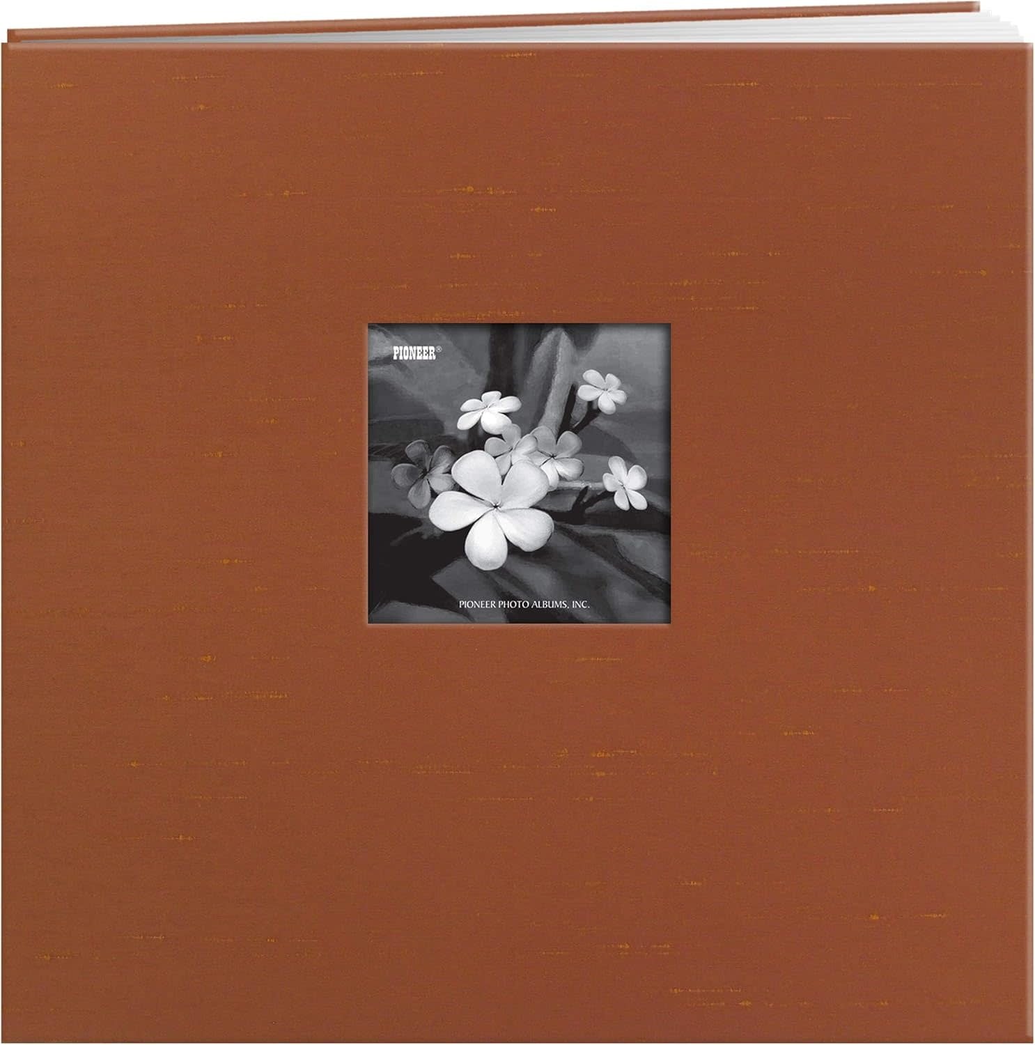 PIONEER PIONEER SILK FABRIC FRAME COPPER POST-BOUND 12x12 ALBUM WITH WINDOW