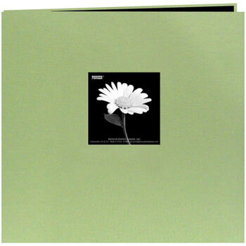PIONEER PIONEER FABRIC MEMORY BOOK SAGE GREEN POST-BOUND 12x12 ALBUM WITH WINDOW
