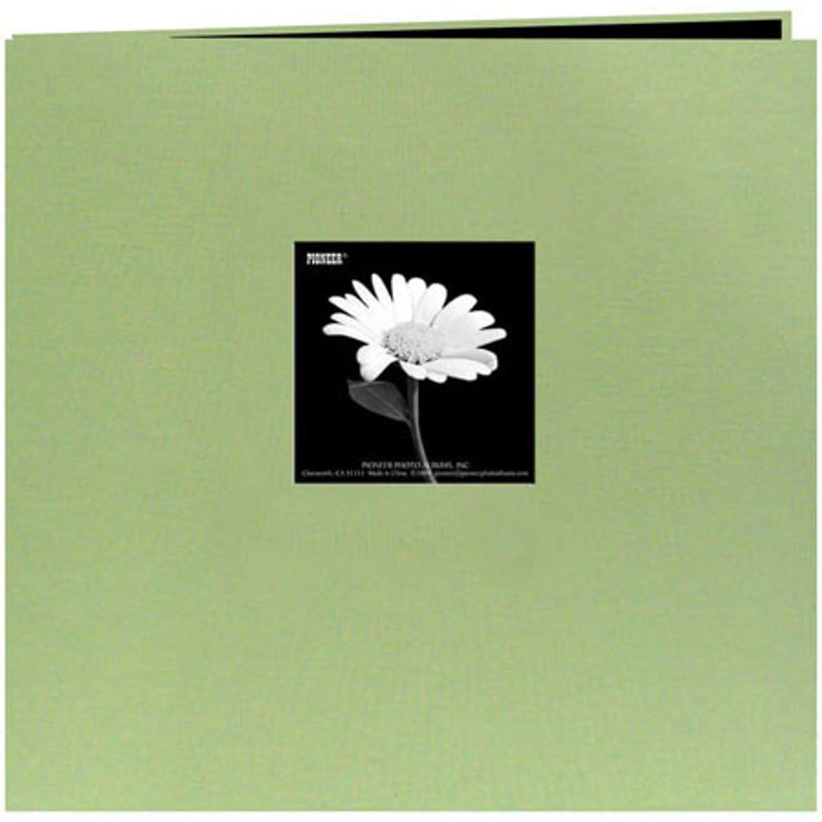 PIONEER PIONEER FABRIC MEMORY BOOK SAGE GREEN POST-BOUND 12x12 ALBUM WITH WINDOW