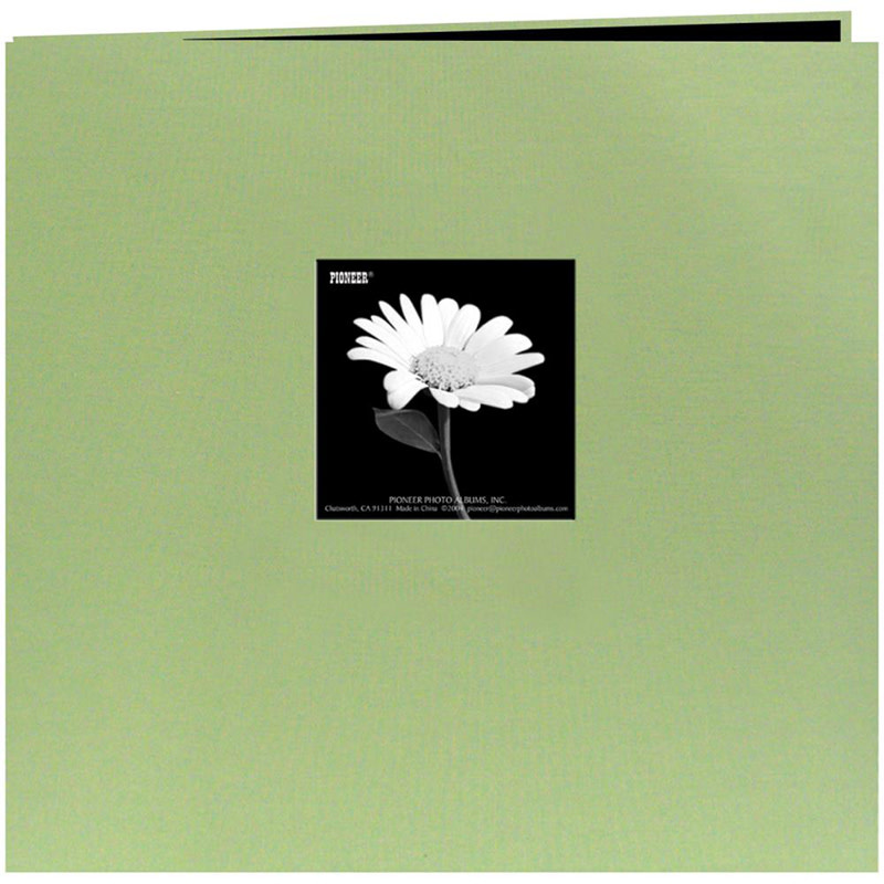 PIONEER PIONEER FABRIC MEMORY BOOK SAGE GREEN POST-BOUND 12x12 ALBUM WITH WINDOW