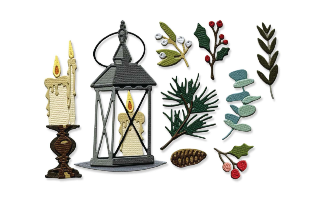 SIZZIX SIZZIX TIM HOLTZ THINLITS VAULT WINTER CANDLELIGHT DIE SET