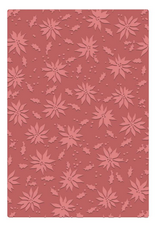 SIZZIX SIZZIX TIM HOLTZ 2D TEXTURE FADES VAULT HOLLY POINSETTIA LARGE A5 EMBOSSING FOLDER