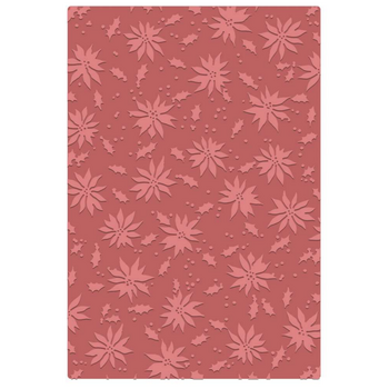 SIZZIX SIZZIX TIM HOLTZ 2D TEXTURE FADES "VAULT" POINSETTIA HOUX GRAND DOSSIER À GAUFRAGE A5