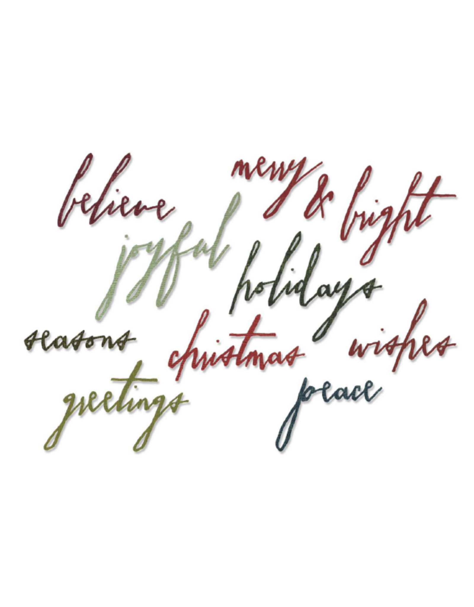 SIZZIX SIZZIX TIM HOLTZ THINLITS CLASSIC HOLIDAY HANDWRITING DIE SET