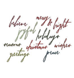 SIZZIX SIZZIX TIM HOLTZ THINLITS CLASSIC HOLIDAY HANDWRITING DIE SET