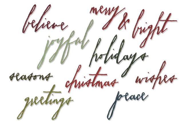 SIZZIX SIZZIX TIM HOLTZ THINLITS CLASSIC HOLIDAY HANDWRITING DIE SET