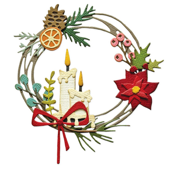 SIZZIX SIZZIX TIM HOLTZ THINLITS VAULT FESTIVE WREATH DIE SET